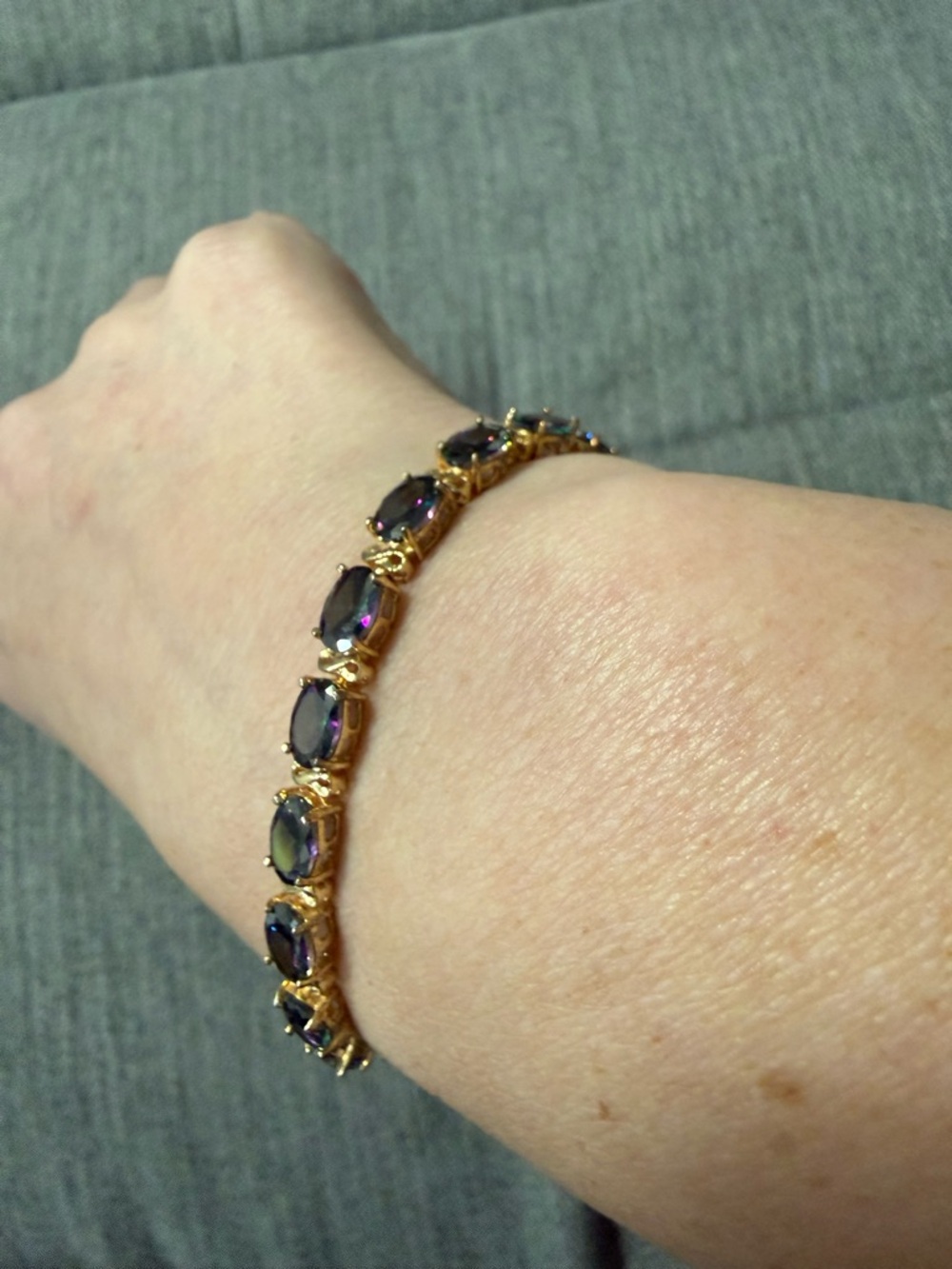 NWOT 12CT Northern Lights Quartz Link Bracelet, 7” Long - Picture 5 of 10